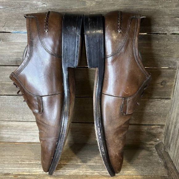 Mens Cole Haan Brown Leather Brogue Oxford Dress Shoes Size 12 M‎ GUC